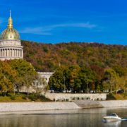 WV Capitol Building along the Kanawha River