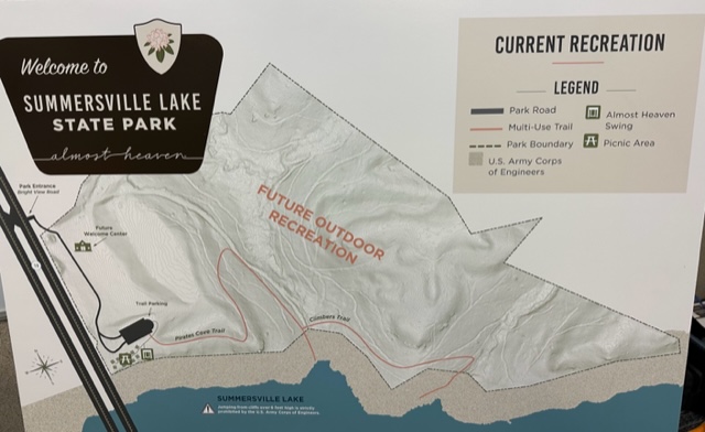 Photo of the board presented at the first public meeting on Summersville Lake State Park